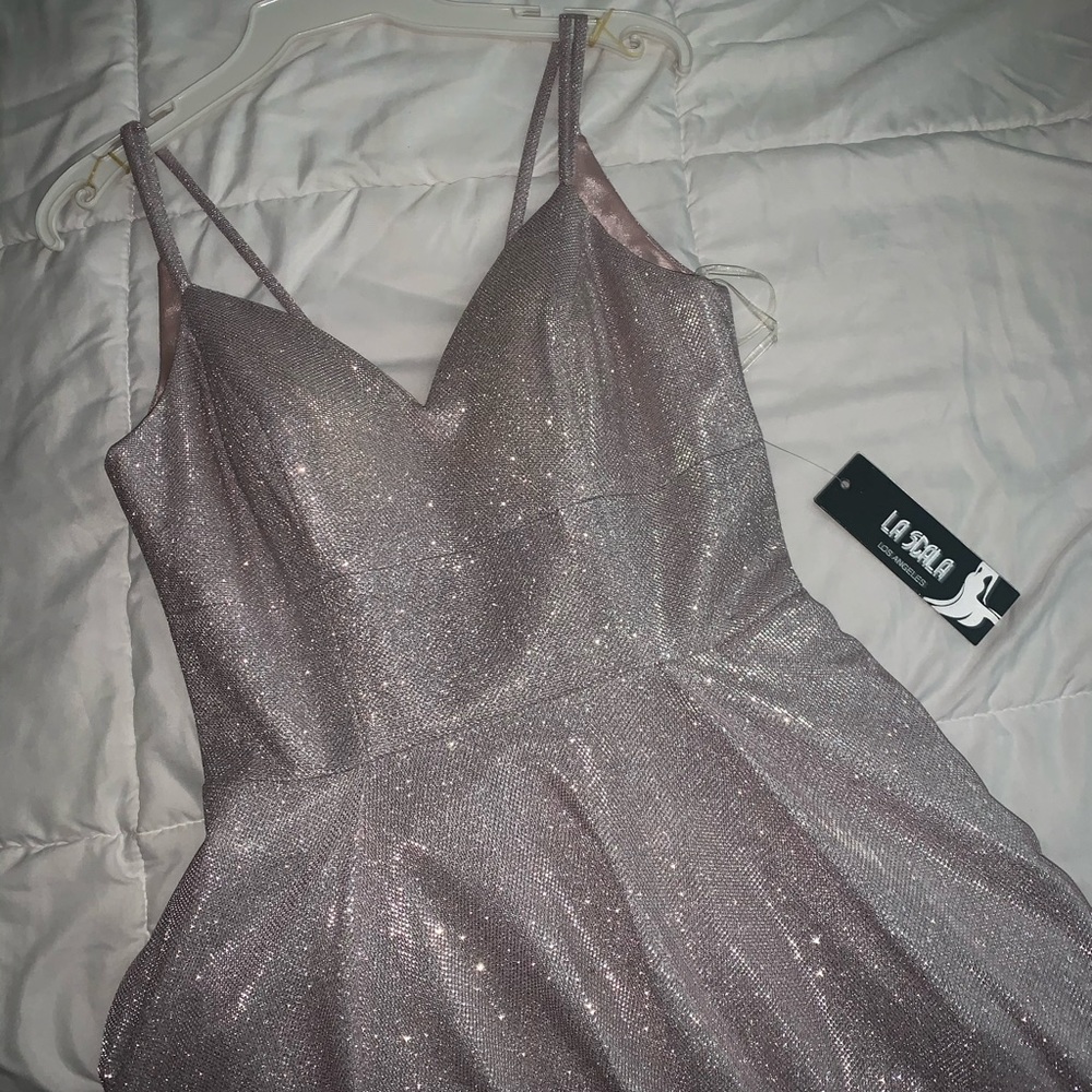LA Scala Pink Sparkly Prom Dress new with tags